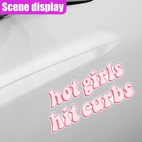 Car Stickers Decal, Hot Girls Hit Curbs Car Sticker, Funny Bumper Stickers for GenZ Ladies Driver, Vinyl Waterproof Stickers Decal, Gifts Idea Sticker for Cars Trucks Motorcycles (1PC) in Saudi Arabia