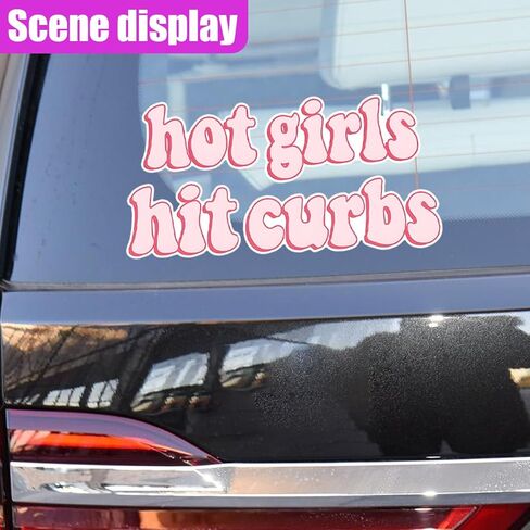 Car Stickers Decal, Hot Girls Hit Curbs Car Sticker, Funny Bumper Stickers for GenZ Ladies Driver, Vinyl Waterproof Stickers Decal, Gifts Idea Sticker for Cars Trucks Motorcycles (1PC) in Saudi Arabia