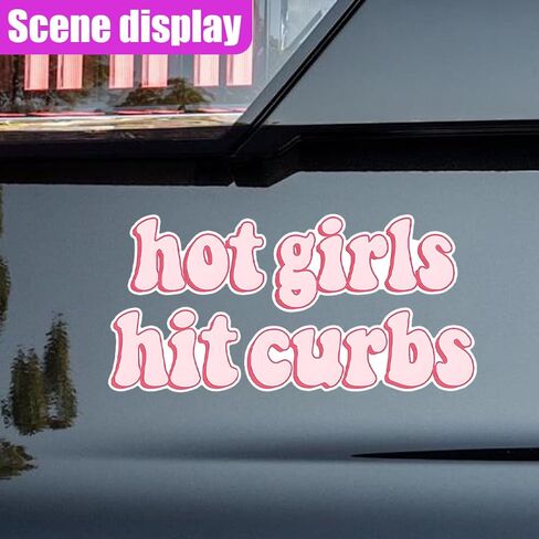 Car Stickers Decal, Hot Girls Hit Curbs Car Sticker, Funny Bumper Stickers for GenZ Ladies Driver, Vinyl Waterproof Stickers Decal, Gifts Idea Sticker for Cars Trucks Motorcycles (1PC) in Saudi Arabia