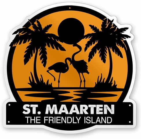 ملصقات، ملصقات St. Maarten، ملصقات لرحلة العطلات والسفر والعطلات، ملصقات لاصقة من الفينيل، ملصقات جدارية للكمبيوتر المحمول للسيارة ونافذة ممتصة للصدمات، مقاس 4 بوصات in Kuwait