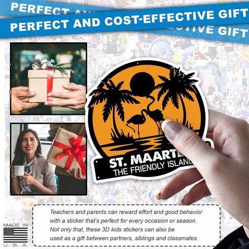 ملصقات، ملصقات St. Maarten، ملصقات لرحلة العطلات والسفر والعطلات، ملصقات لاصقة من الفينيل، ملصقات جدارية للكمبيوتر المحمول للسيارة ونافذة ممتصة للصدمات، مقاس 4 بوصات in Kuwait