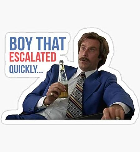 Anchorman Will Ferrell Boy الذي تصاعد بسرعة - رسم ملصق - تلقائي، جدار، كمبيوتر محمول، خلية، ملصق شاحنة للنوافذ، السيارات، الشاحنات in Saudi Arabia
