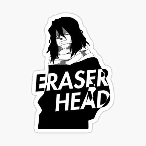 decals Eraserhead Boku no Hero (Shota Aizawa) Sticker - Cartoon Style, Black Plastic, Waterproof, Wall, Laptop, Mobile, Car, Truck Sticker in Kuwait