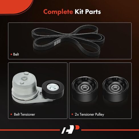 A-Premium Engine Serpentine Belt Drive Kit Compatible with Chevrolet Silverado 2500 HD 3500 HD 2014-2016 & GMC Sierra 2500 HD 3500 HD 2013-2016, 6.6L in Kuwait