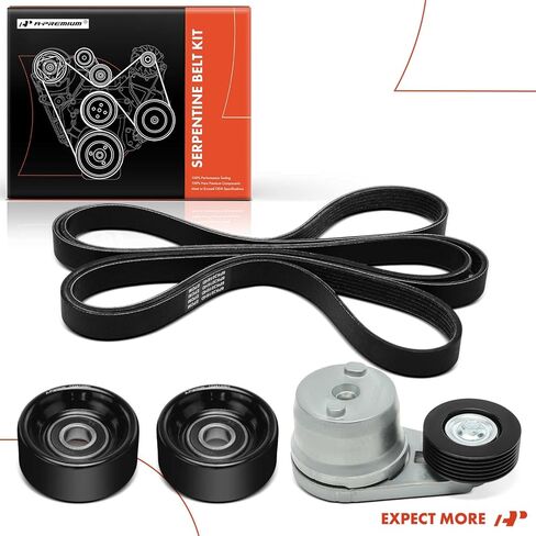 A-Premium Engine Serpentine Belt Drive Kit Compatible with Chevrolet Silverado 2500 HD 3500 HD 2014-2016 & GMC Sierra 2500 HD 3500 HD 2013-2016, 6.6L in Kuwait