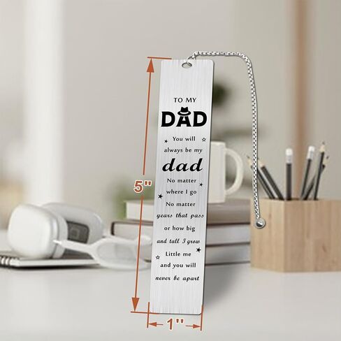Dad Fathers Day Bookmark Gifts from Daughter, to My Dad Bookmark for Men, Best Daddy Birthday Ideas from Son in Kuwait