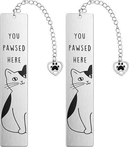 2 Pcs Cat Bookmarks, Metal Cat Book Marks for Reading Women Cute Bookmarks Aesthetics Animal Books Accessories for Adults Student, Perfect Gift for Cats & Reading Lovers in Saudi Arabia