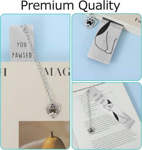 2 Pcs Cat Bookmarks, Metal Cat Book Marks for Reading Women Cute Bookmarks Aesthetics Animal Books Accessories for Adults Student, Perfect Gift for Cats & Reading Lovers in Saudi Arabia