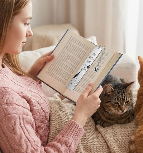 2 Pcs Cat Bookmarks, Metal Cat Book Marks for Reading Women Cute Bookmarks Aesthetics Animal Books Accessories for Adults Student, Perfect Gift for Cats & Reading Lovers in Saudi Arabia