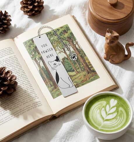 2 Pcs Cat Bookmarks, Metal Cat Book Marks for Reading Women Cute Bookmarks Aesthetics Animal Books Accessories for Adults Student, Perfect Gift for Cats & Reading Lovers in Saudi Arabia