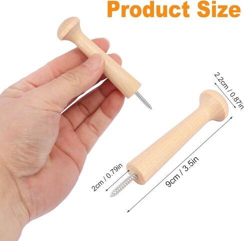 GNIEMCKIN 50 PCS 2.76 Inch Wooden Pegs - Unfinished Wood Shaker Pegs, Screw-on, Functional and Versatile in Kuwait