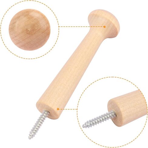 GNIEMCKIN 50 PCS 2.76 Inch Wooden Pegs - Unfinished Wood Shaker Pegs, Screw-on, Functional and Versatile in Kuwait
