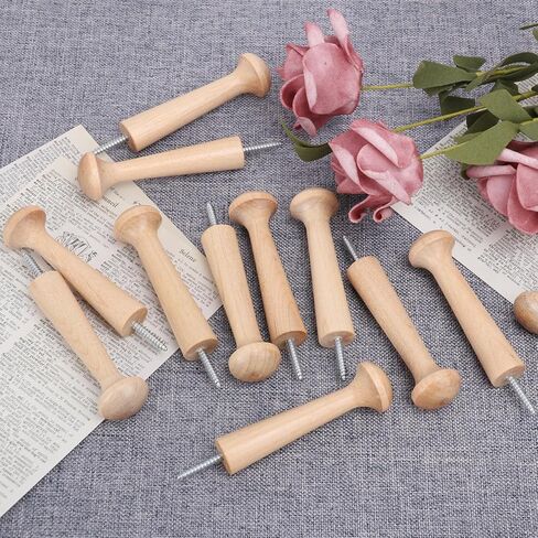 GNIEMCKIN 50 PCS 2.76 Inch Wooden Pegs - Unfinished Wood Shaker Pegs, Screw-on, Functional and Versatile in Kuwait
