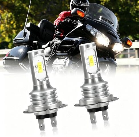 2-Pack H7 LED Headlight Bulbs for Honda Goldwing GL1800 2001-2017 | 6500K White 16000LM Super Bright | Plug and Play Fog Light Hi/Lo Beam Replacement in Saudi Arabia