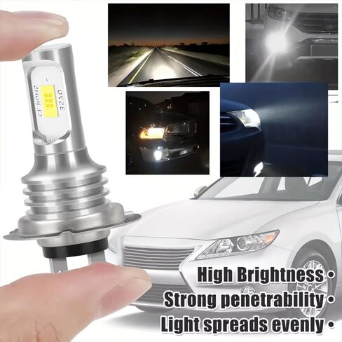 2-Pack H7 LED Headlight Bulbs for Honda Goldwing GL1800 2001-2017 | 6500K White 16000LM Super Bright | Plug and Play Fog Light Hi/Lo Beam Replacement in Saudi Arabia