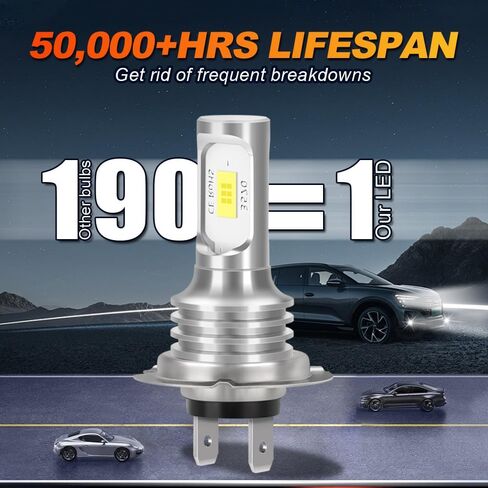2-Pack H7 LED Headlight Bulbs for Honda Goldwing GL1800 2001-2017 | 6500K White 16000LM Super Bright | Plug and Play Fog Light Hi/Lo Beam Replacement in Saudi Arabia