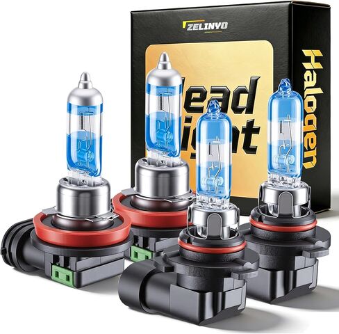 High Beam Low Beam Fit For Toyota Camry 2007 2008 2009 2010 2011 2012 2013 2014 2015 2016 2017 2018 Halogen Headlight Bulb Replacement, White Light Headlamp Bulb High Performance, 4 Pcs in Kuwait