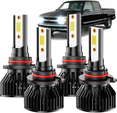 Light Bulbs Combo Pack Fit for Chevy K1500 K2500 K3500 1988-2000 High Low Beam Fog Light Bulbs, 10000LM 500% Brightness 6000K White, Plug and Play, Pack of 4 in Saudi Arabia