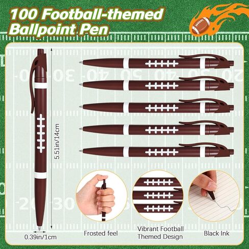 Ceenna 100 Pcs Football Party Favors Football Ballpoint Pens Bulk Sports Themed Party Favors Goodie Bag Stuffers Birthday Gift for Teacher Classroom Rewards Prizes Player Office Team Fans Coach Award in Kuwait