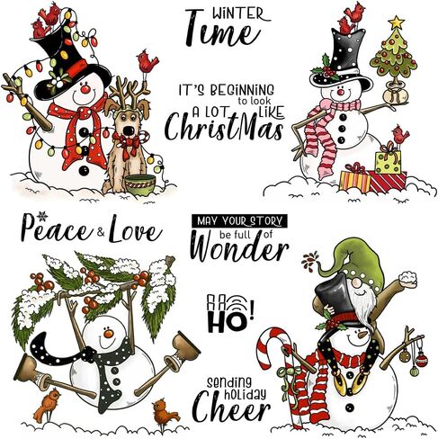 Christmas Series Winter Days Snowman Clear Stamp Metal Cutting Dies Stencils Set for Card Making DIY Scrapbooking Supplies Silicone Stamp Knife Mold Stencil for Albums Crafts Decor in Saudi Arabia