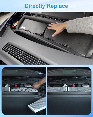 Cabin Air Filter Air Intake Filter with Activated Carbon Fit for Tesla Model Y 2020 2021 2022 2023 2024 Replace 1658375-00-A 1658376-00-A, Air Intake Set, 4 Pcs in Kuwait