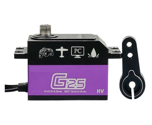 25KG Short Body servo high Torque Hollow Cup Motor Full Metal Gear Steering Suitable for 1/10 1/12 Remote Control car(2pcs 25KG 180 Degree) in Kuwait
