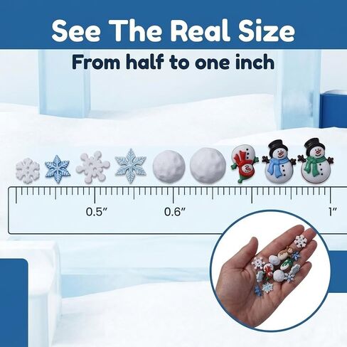Winter Crafting Buttons Set, 100-Pack Snowman, Snowball and Snowflake Designs, White and Blue Holiday Decorative Buttons for Sewing and DIY Projects in Kuwait