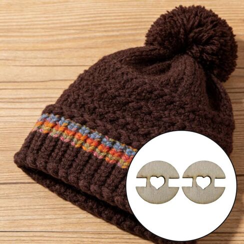 150 Pcs Wooden Pom Pom Buttons for Hats,Detachable Hat Buttons for Knitting, Crochet and DIY Caps, Removable Fasteners with Holder for Pom Poms (0.79inches) in Kuwait