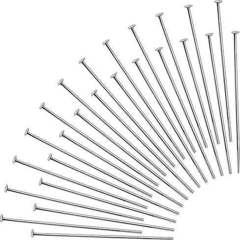 TOAOB 200pcs Stainless Steel Head Pins Set for Jewelry Making Long 70mm Silver Flat Head Pins Jewelry Findings for DIY Crafts in Saudi Arabia