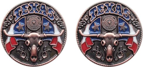 Enamel Bull Head Texas Conchos with Screw Back for Saddles Bag Belt Bridle Leathercraft Ornament 1-1/2",Pack of 2 in Saudi Arabia