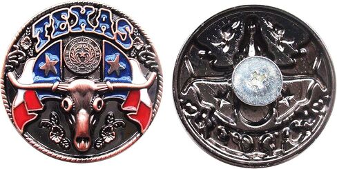 Enamel Bull Head Texas Conchos with Screw Back for Saddles Bag Belt Bridle Leathercraft Ornament 1-1/2",Pack of 2 in Saudi Arabia