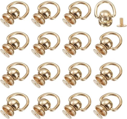 uxcell Metal Ball Studs Rivets D Ring, 16 Pcs Ball Post Head Buttons 360 Rotatable Studs Rivets with Screw for Purse Chain Connector DIY Art Leather Crafts (Grey) in Kuwait