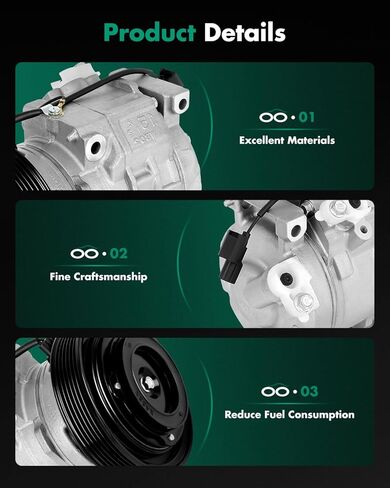 SCITOO AC Compressor for Acura RDX 3.5L 2013-2015, Fast Cooling Air Conditioner Compressor for Acura TL 3.5L 3.7L 2009-2014 2012 in Kuwait