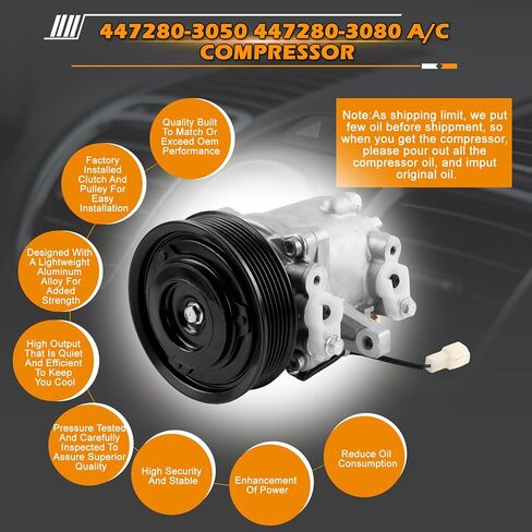 6PK 12V SVO7E 3P999-00620 3P99900620 تكييف الهواء ضاغط 447280-3050 447280-3080 AC ضاغط مع مخلب عاصي لكوبوتا M135GX GXDTC M13 M4N M6 M7 M126 M135 M136 استبدال جزء in Kuwait