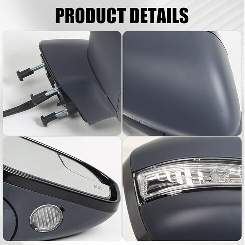 Left Driver Side Power Mirror for Ford Fusion 2013-2015 Door Mirror with Heated Glass, Turn Signal Light and Puddle Light, Paint to Match (7Pins) in Saudi Arabia