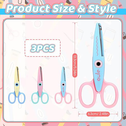3 Pack Creative Decorative Edge Scissors Set, Fun Zig Zag & Wavy Edge for Scrapbooking, Kids Arts and Crafts, DIY Classroom Supplies | Creating Fun Borders in Saudi Arabia