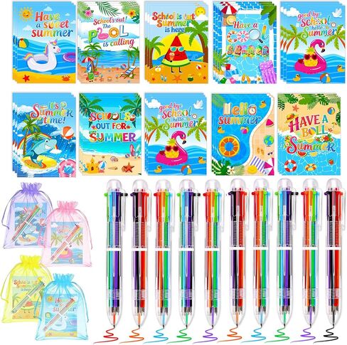 36 Set End of Year Student Gifts from Teacher, End of the Year Gifts for Students Bulk for Kids Summer Pens 6-in-1 Multicolor Pens with Cards for School Graduation Supply Summer Party Favor in Saudi Arabia