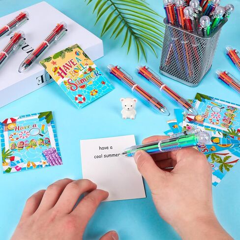 36 Set End of Year Student Gifts from Teacher, End of the Year Gifts for Students Bulk for Kids Summer Pens 6-in-1 Multicolor Pens with Cards for School Graduation Supply Summer Party Favor in Saudi Arabia