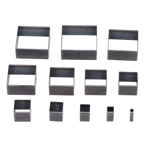 12Pcs Squares Leather Cutting Mold, Alloy Steel Die Punch Cutter, 5mm to 60mm DIY Craft Tool Cutter with Precise Cutting, Ideal for Fabric, Clay, Rubber, Leatherworking & Jewelry in Saudi Arabia