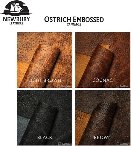 Newbury Leathers, Ostrich Embossed, Panel, Cognac in Saudi Arabia