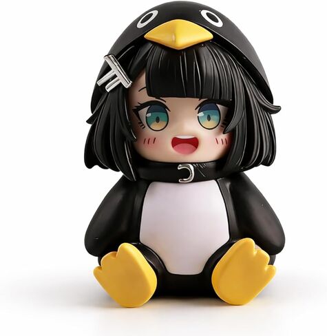 2in Anime gugugaga Penguin Figure Cute Penguin Costume Girl PVC Collectible Statue Kawaii Desktop Ornament for Desk Shelf Car Dashboard in Kuwait