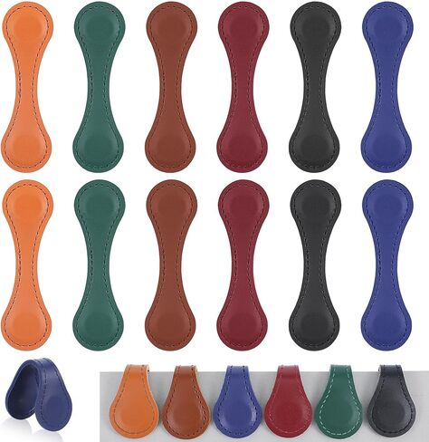12Pcs Magnetic Leather Bookmark, Colorful Vintage Leather Magnet Bookmarks Page Markers, PU Bookmarks Clip Book Accessories for Book Lovers Reading Men Women Teachers in Saudi Arabia