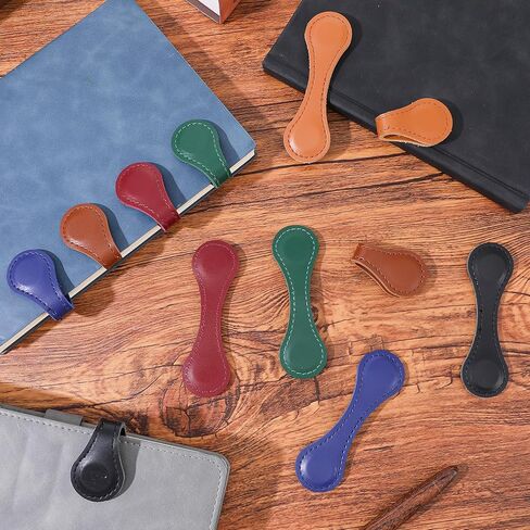 12Pcs Magnetic Leather Bookmark, Colorful Vintage Leather Magnet Bookmarks Page Markers, PU Bookmarks Clip Book Accessories for Book Lovers Reading Men Women Teachers in Saudi Arabia