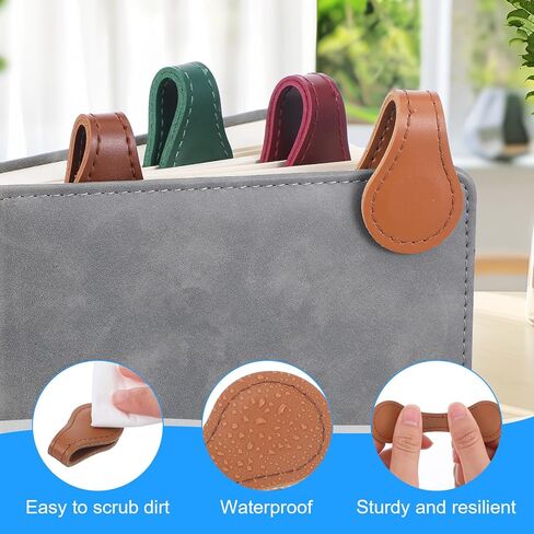 12Pcs Magnetic Leather Bookmark, Colorful Vintage Leather Magnet Bookmarks Page Markers, PU Bookmarks Clip Book Accessories for Book Lovers Reading Men Women Teachers in Saudi Arabia