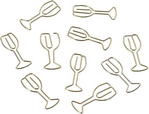 20PCS Wine Glass Paper Clip, Gold Paper Clip Creative Shape Paper Clip, Funny Bookmark Marking Clip, FBAJQQ0240/VUK91 in Kuwait
