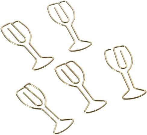 20PCS Wine Glass Paper Clip, Gold Paper Clip Creative Shape Paper Clip, Funny Bookmark Marking Clip, FBAJQQ0240/VUK91 in Kuwait