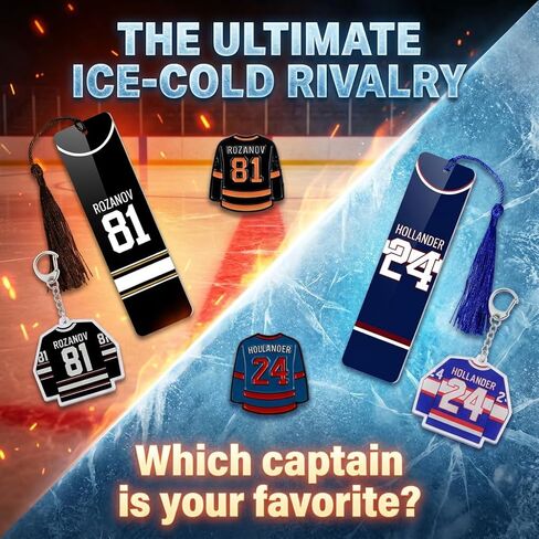 6 Pcs Hockey Romance Rivals Merch Set, 81 & 24 Jersey Number Metal Bookmarks Keychains and Enamel Pins Bundle, Bookish Reader Gifts Accessories for Women BookTok Fans in Saudi Arabia