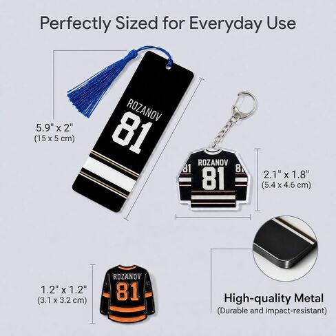 6 Pcs Hockey Romance Rivals Merch Set, 81 & 24 Jersey Number Metal Bookmarks Keychains and Enamel Pins Bundle, Bookish Reader Gifts Accessories for Women BookTok Fans in Saudi Arabia