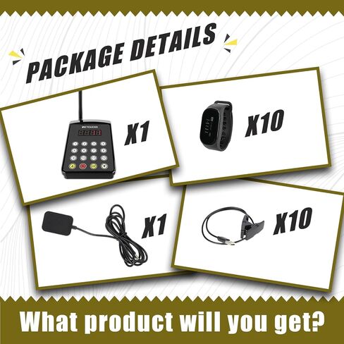 Retekess TD154 Restaurant Pager System, Wireless Calling System,A Chef Paging Waiter's Transmitter,10 Watch Receiver for Hotel,Kitchen,Clinic,Bar in Kuwait