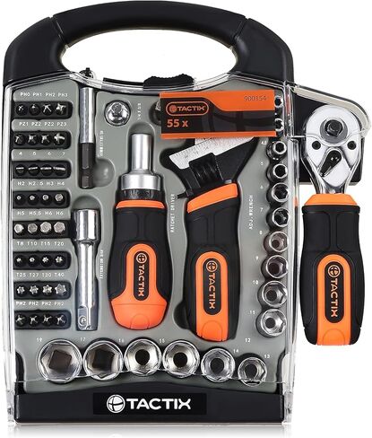 Tactix 31-Piece Magnetic T-Handle Ratchet Wrench and Screwdriver Set with Storage Case, Ratchet Screwdriver with Quick Release for Home & Garage in Saudi Arabia